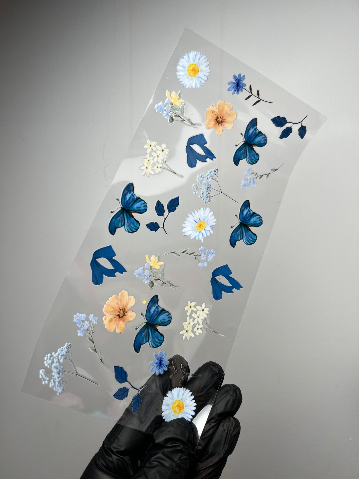 blue butterfly floral