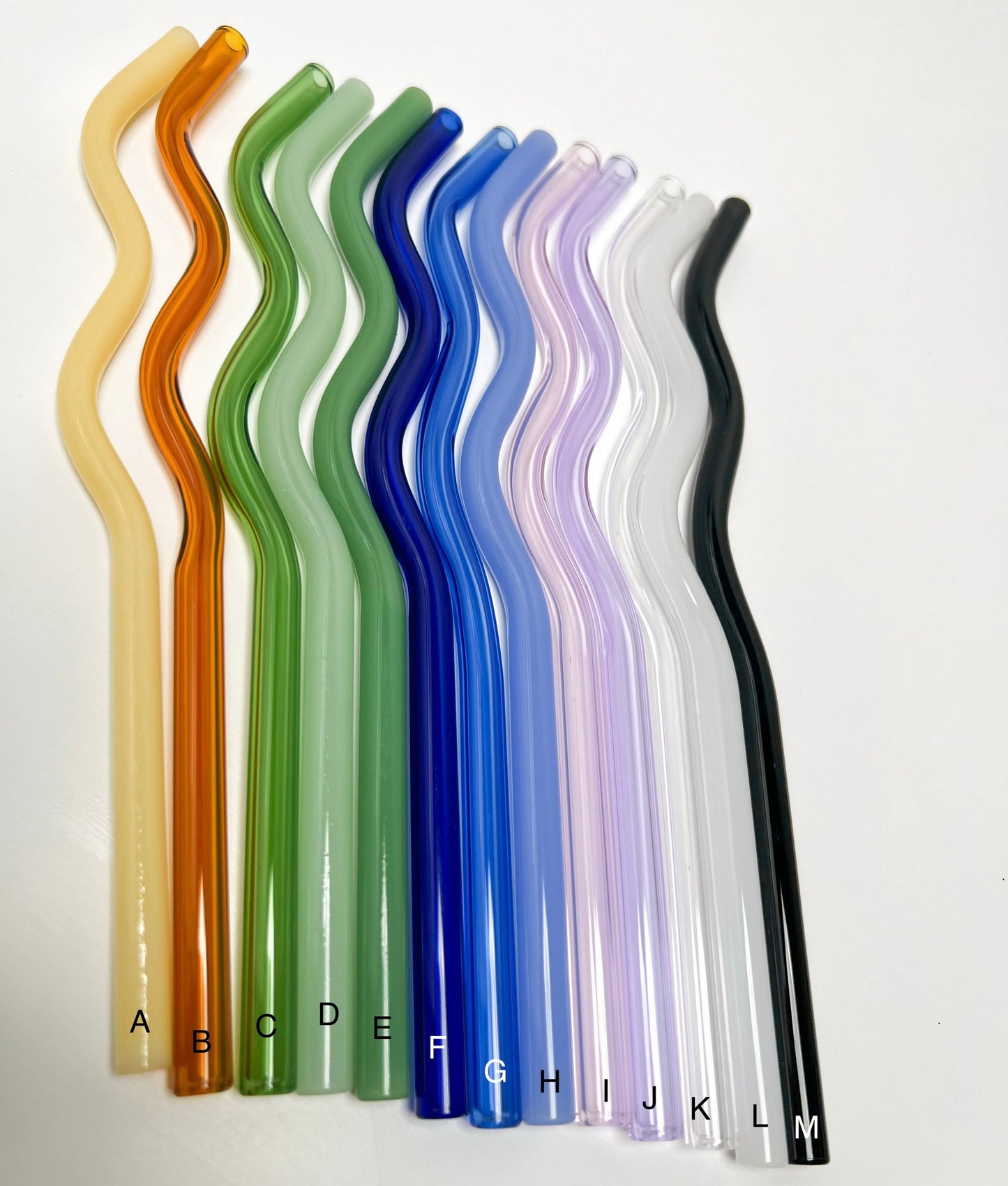 Glass wavy straws