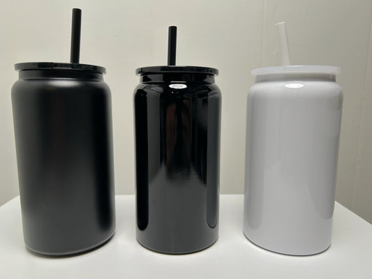16 OZ BLACK AND WHITE TUMBLER