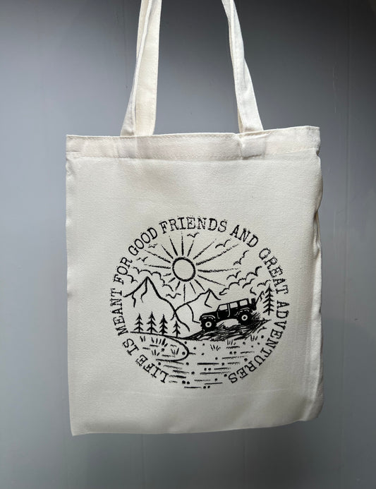 outdoors tote bag (screenprinted)