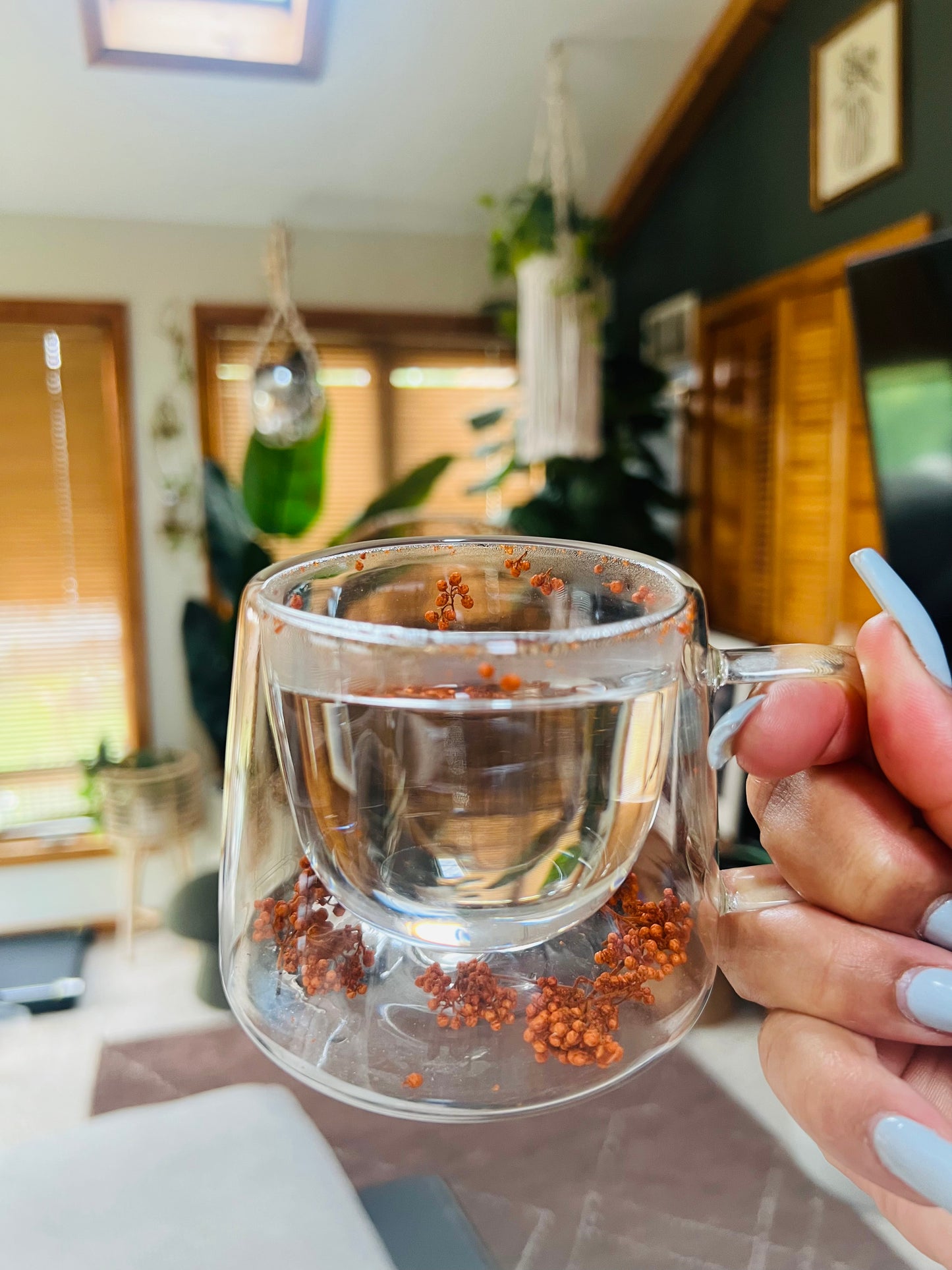 Double wall floral Tea glasses